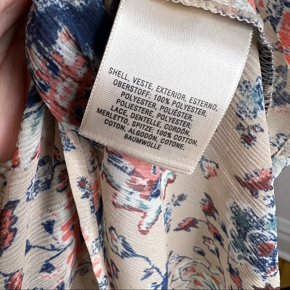 MAEVE Anthropologie Viola V Neck Chiffon Damask Paisley Print Boho Blouse - Picture 7 of 10